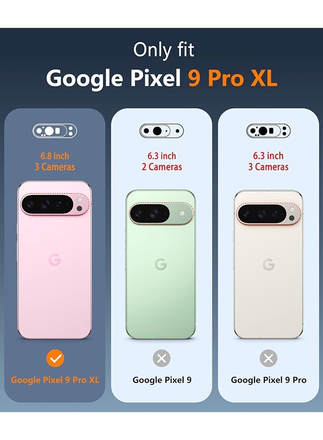 Wffo 7-in-1 - Compatible with Google Pixel 9 Pro XL Cases [Colorful Frame][Compatible with MagSafe][Hard Clear Back] - Screen Protector / Camera Lens Protector / Dust Plug - TPU Drop Protection - Full Body Protection Shock Case - Pink - Image 2