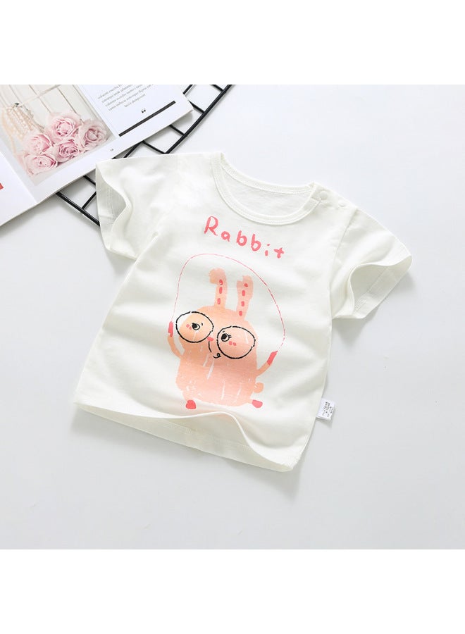 Baby Short Sleeve T-shirt Cotton Round Neck Printed Boys And Girls Half Sleeve Top Bottoming Shirt Summer Category A