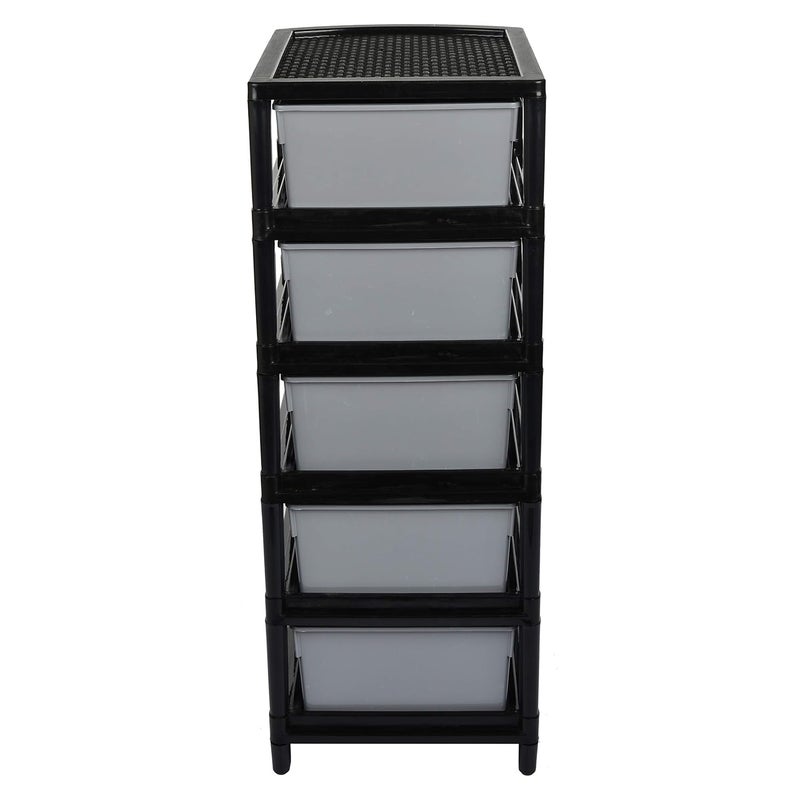 Liza Liza Plastic 5 Tier Containers Drawer Organisers for Storage Office Hospital Parlour School Doctors Home and Kids 5 drawer Grey - Image 4