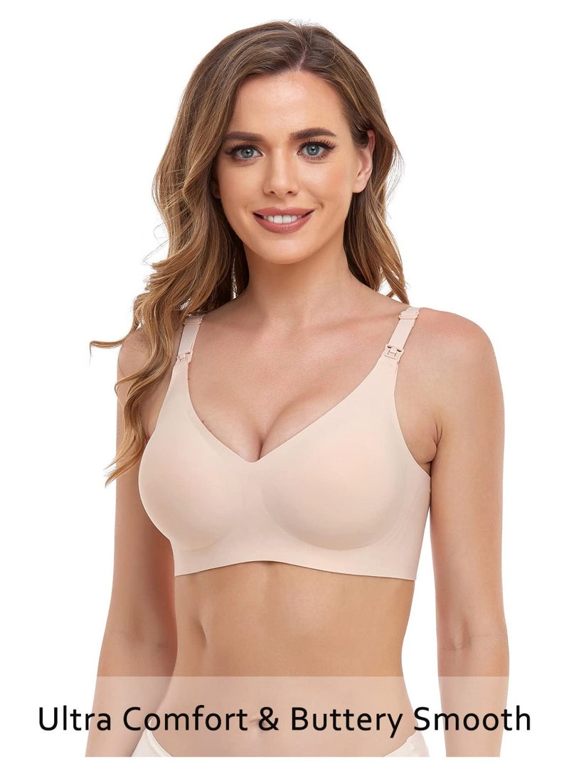 Soft Seamless Wireless Nursing Bra Breastfeeding Bralette with Extra Bra Extender - Image 2