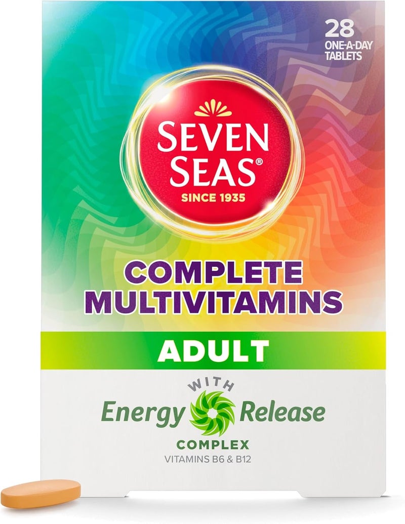 Sevenseas فيتامينات متعددة كاملة للبالغين من سيفن سيز مع فيتامين سي وفيتامين د والزنك بالإضافة إلى مركب إطلاق الطاقة 1 مع فيتامينات ب6 وب12 28 قرص 4 أسابيع من الإمداد - Image 1