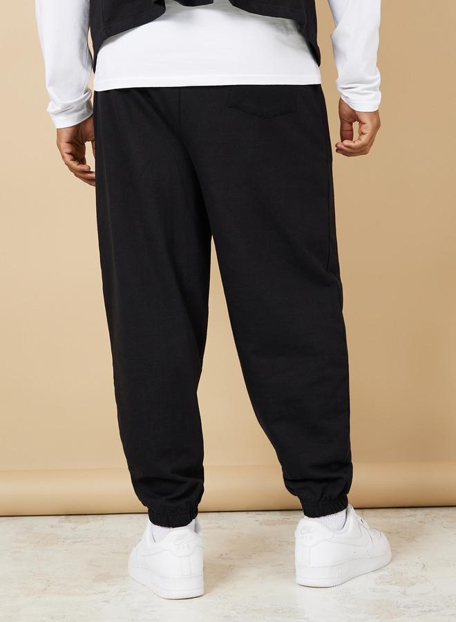 Styli Styli Minimal Print Oversized Joggers with Elasticated Hem - Image 4
