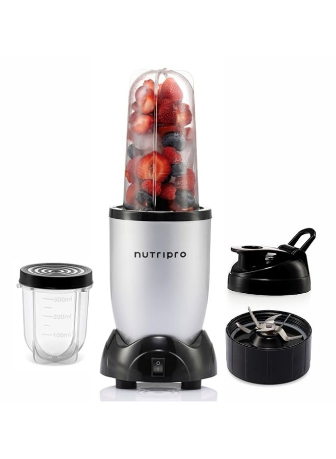 NutriPro Juicer Mixer Grinder - Smoothie Maker - 500 Watts (2 Jars & 1 Blade, Silver) - 2 Year Warranty - Image 1