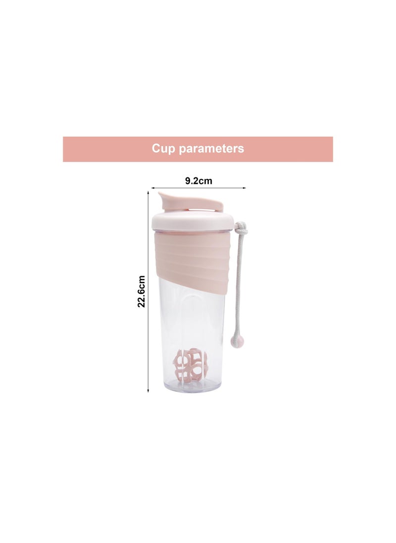 SYOSI - Protein Shaker Bottle 700ml, with Protein Shaker Ball, Clear Pp Water Bottle, for Lump Free Smooth Shake Leakproof Gym Shaker Drink Bottle, Easy To Clean, for Fitness Training, Gym, Football Training - Image 1
