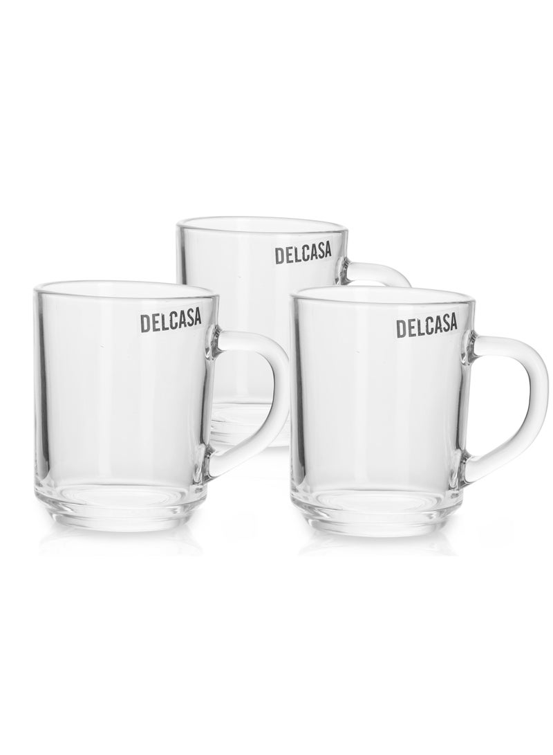 Delcasa DC1884 7 Oz 3 Pcs Glass Mug with Handle - Image 1