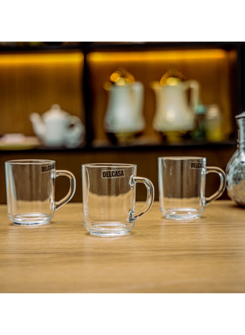 Delcasa DC1884 7 Oz 3 Pcs Glass Mug with Handle - Image 4