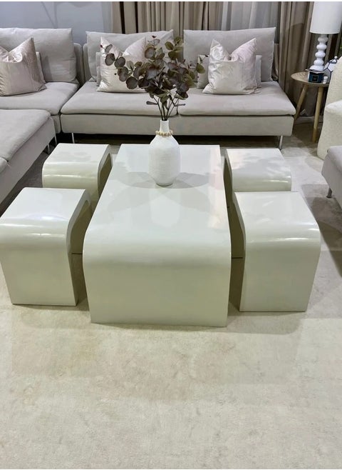 Serving table set with 4 wooden serving tables