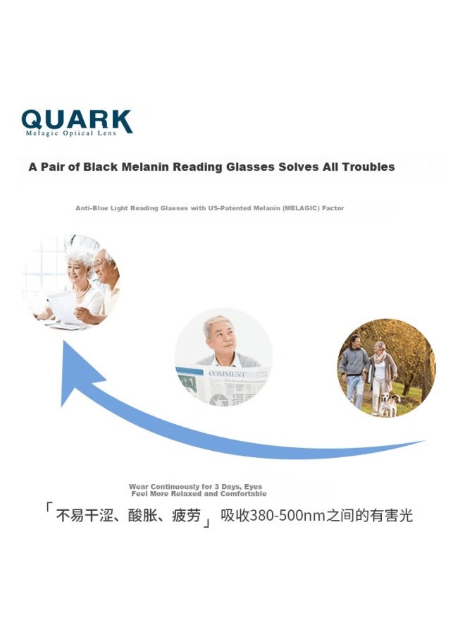 Quark Anti-blue Light Presbyopia Gl High-definition Reading Gl For Elderly Men And Women Radiation Fatigue Relief Hyperopia Gl - Image 1