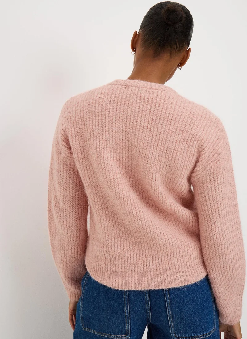 Matalan Light Pink Oversized Space Dye Jumper