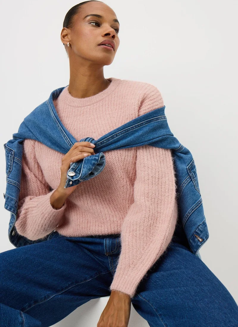 Matalan Light Pink Oversized Space Dye Jumper