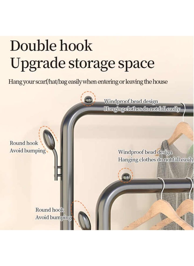 Alissa Clothes Holder Organizer And Drying Rack Metal Stand Black (150x54x110cm)  - Image 3