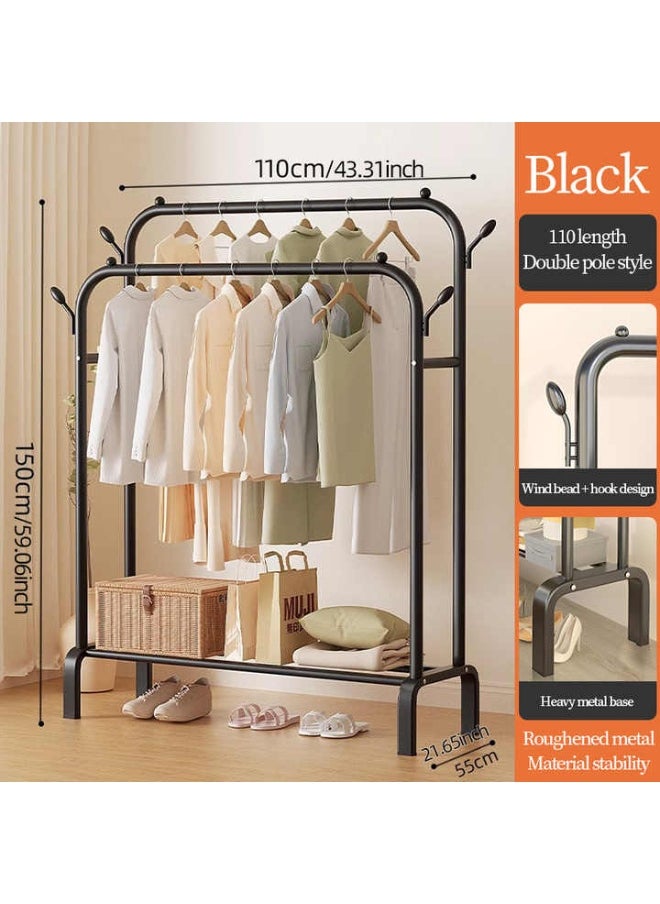 Alissa Clothes Holder Organizer And Drying Rack Metal Stand Black (150x54x110cm)  - Image 2