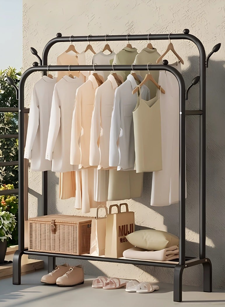 اليسا حامل ملابس منظم ورف تجفيف معدني أسود (150 × 54 × 110 سم) - Image 1