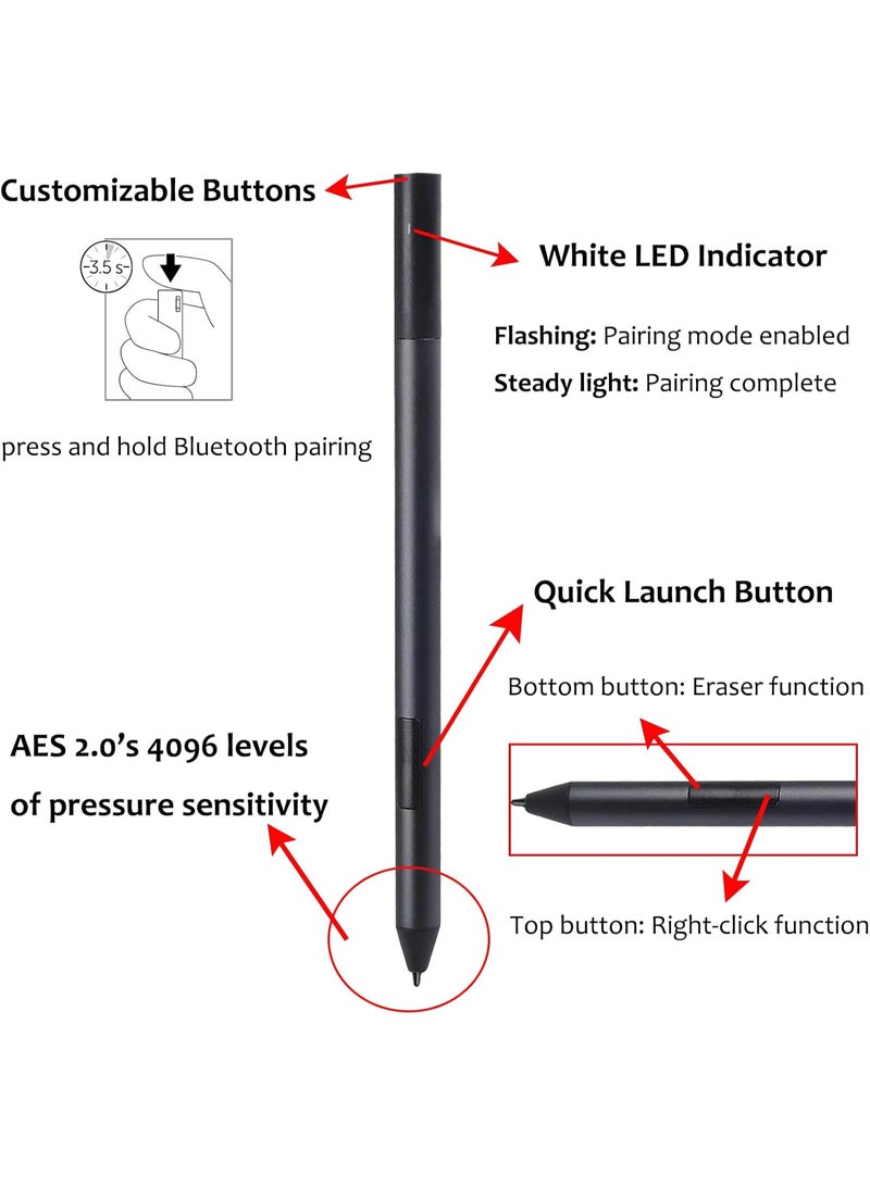 Active Pen PN557W Compatible with Dell Active Pen PN557W for Latitude 5285, 5289, 7285, 7389, 7390, 5290 2-in-1s,for Insipron 7435 2-in-1, XPS 9365/9575 2-in-1 - Image 2