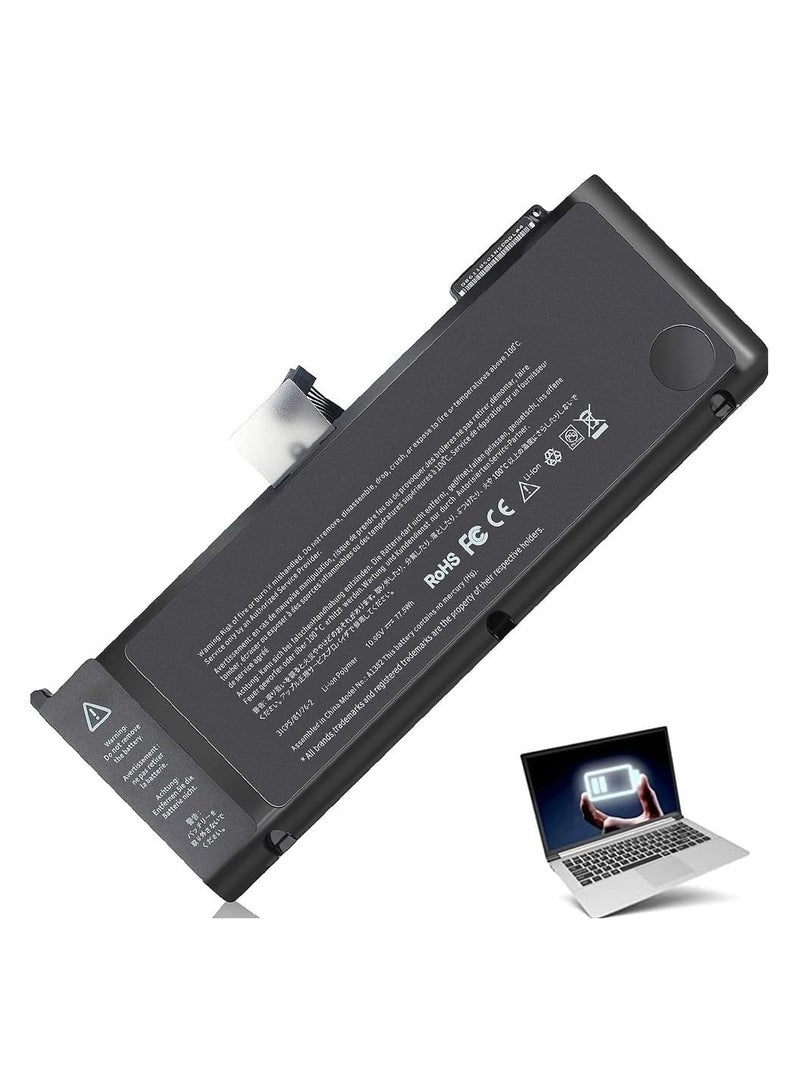 Replacement Laptop Battery A1382 – Compatible with MacBook Pro 15-inch A1286 (Early 2011, Late 2011, Mid 2012) – 5200mAh 10.8V - Image 1