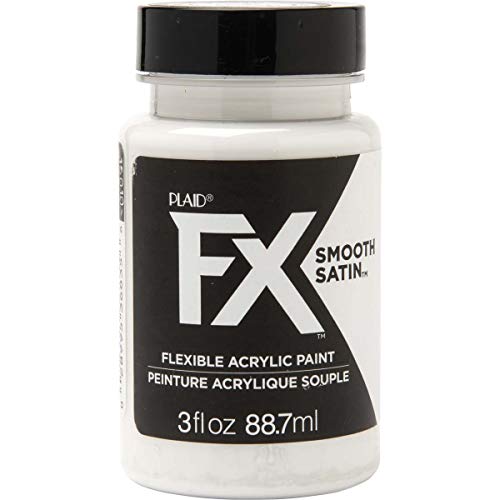 PlaidFX Smooth Satin Flexible Acrylic Paint Ideal for Pliable Surfaces and Cosplay Costumes NonCracking or Peeling NoTack Durable 3 oz Blizzard - Image 1