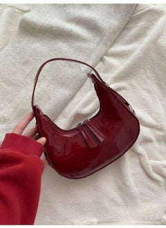 Tekno Trust All Age Groups Women's Burgundy Large Size Patent Leather Chery Hand and Shoulder Bag Leather Party 28 x 26  - Image 1