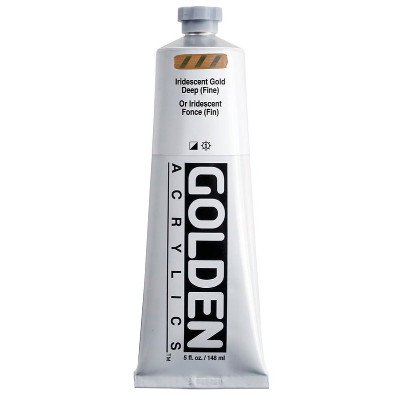 GOLDEN Heavy Body Acrylics Iridescent Gold Deep Fine 5 fl oz Tube Professional Acrylic Paint SemiOpaque - Image 2
