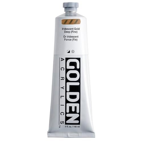 GOLDEN Heavy Body Acrylics Iridescent Gold Deep Fine 5 fl oz Tube Professional Acrylic Paint SemiOpaque - Image 1