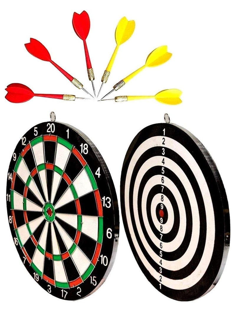Generic - 15'' Paper Darts Board Game Set 2-Sided with 6Pcs Steel Tip Darts - Image 1