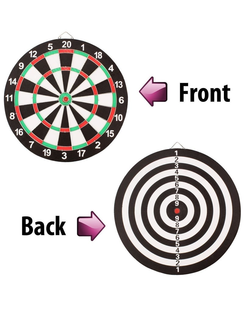 Generic - 15'' Paper Darts Board Game Set 2-Sided with 6Pcs Steel Tip Darts - Image 1