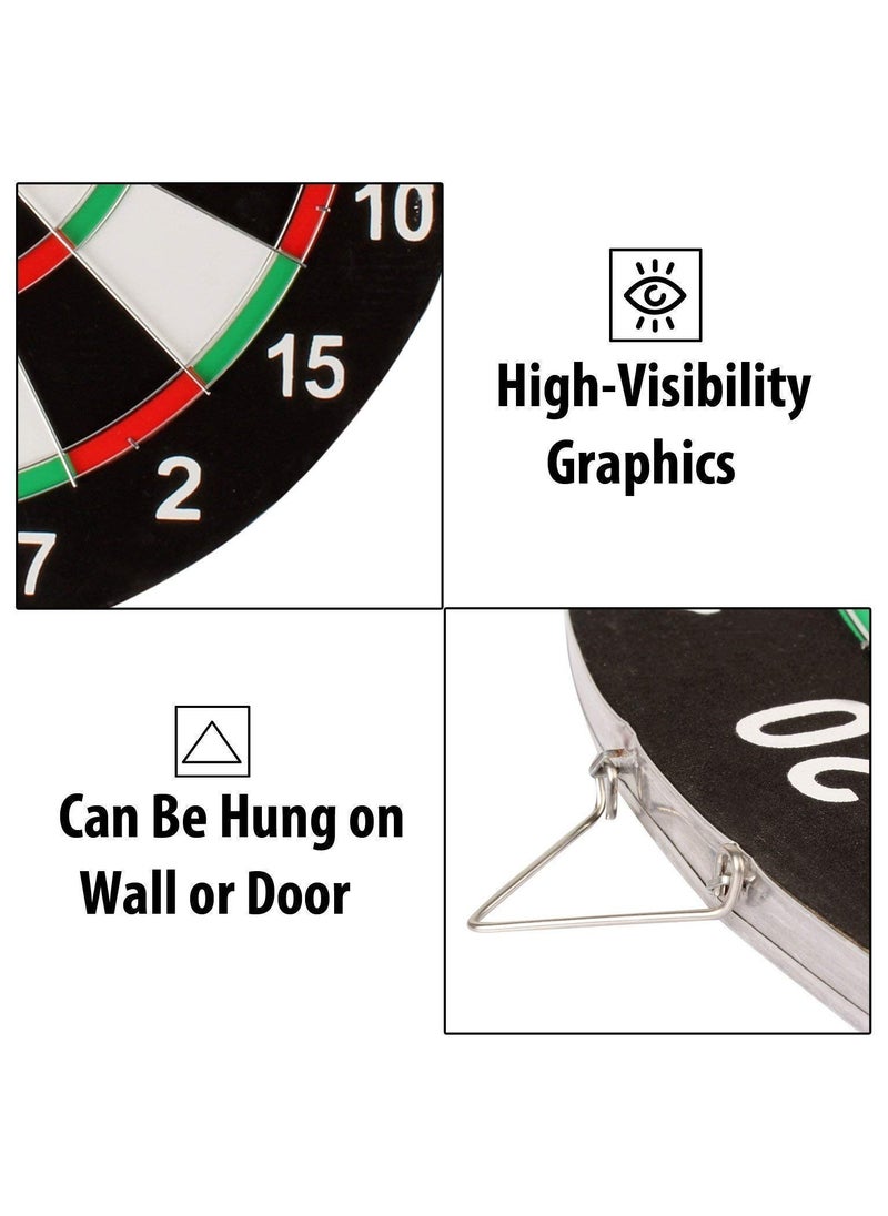 Generic - 15'' Paper Darts Board Game Set 2-Sided with 6Pcs Steel Tip Darts - Image 1