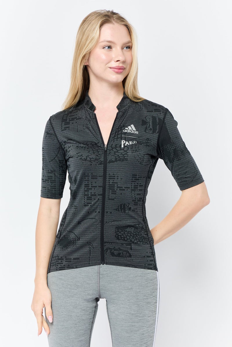 Adidas Adidas x Parley Women Sportswear Fit Short Sleeves Cycling Jersey, Grey  - Image 1