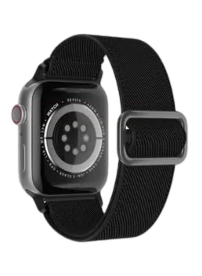 ترامكس black Stretchy Solo Loop Compatible with Apple Watch Band Women Men 40mm 41mm 38mm  42mm,Soft Nylon Elastic Braided Strap Wristband for iWatch Series 10 9 8 7 6 5 4 3 2 1 SE Ultra - Image 1