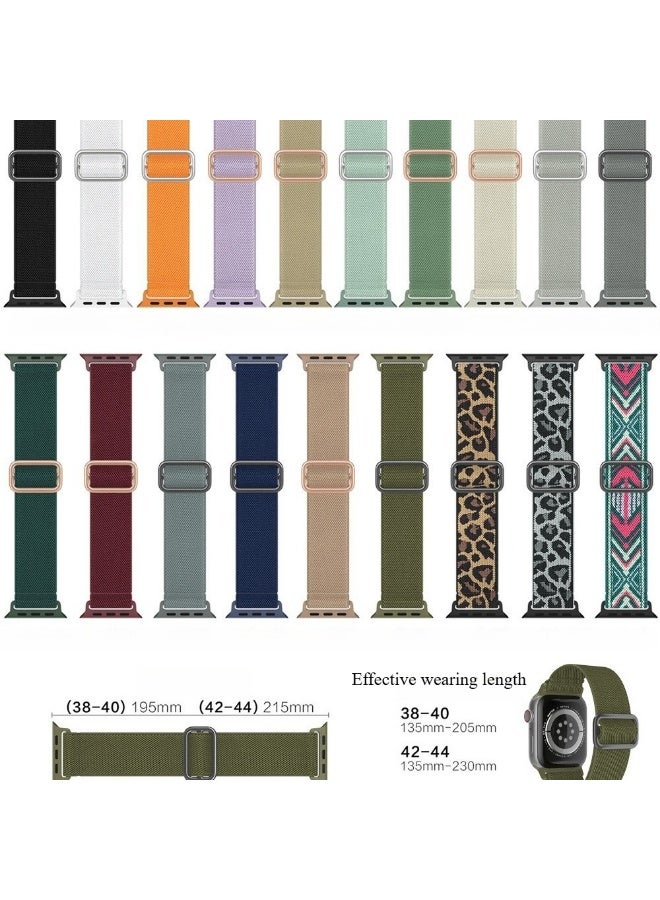 ترامكس black Stretchy Solo Loop Compatible with Apple Watch Band Women Men 40mm 41mm 38mm  42mm,Soft Nylon Elastic Braided Strap Wristband for iWatch Series 10 9 8 7 6 5 4 3 2 1 SE Ultra - Image 3