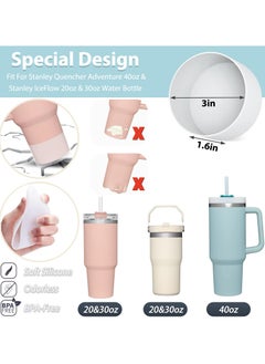 RTYY Stanley Cup Accessories Set Including 6 Pcs Silicone Spill Proof Stopper, 2 Pcs Straw Cover Cap for 9-10 mm Straws, 1 Pcs Silicone Boot for Stanley Cup Stanley 40oz & 30oz Tumbler (CLEAR)  - Image 5