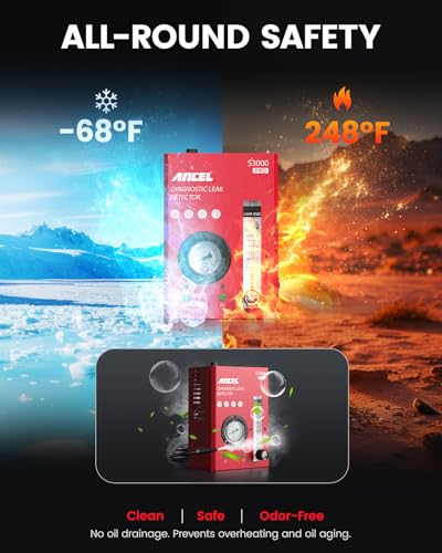 Ancel آلة الدخان ANCEL S3000 PRO للسيارات مع مضخة هواء مدمجة ومقياس ضغط. أدوات احترافية للكشف عن تسربات المركبات لاختبار التسربات في الفراغ، الوقود، EVAP وأنظمة السيارات الأخرى. - Image 5