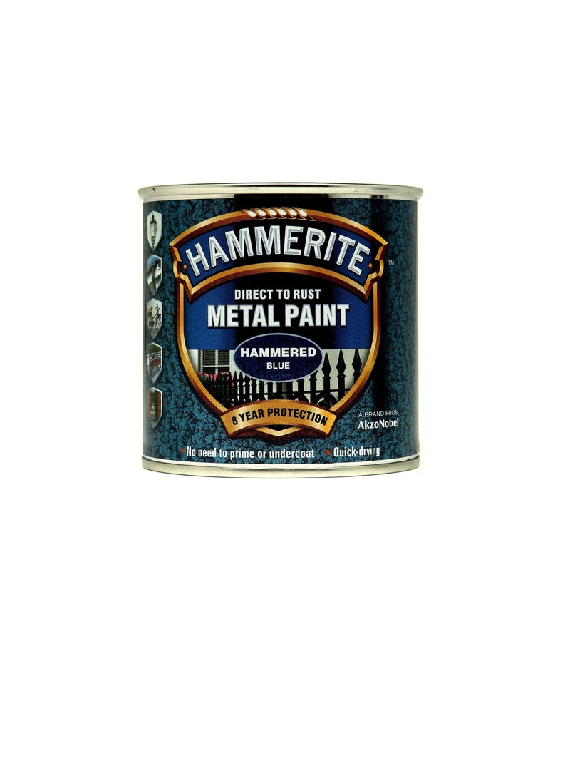 هامريت Hammerite 5092936 طلاء معدني مباشر إلى الصدأ - لمسة نهائية زرقاء مطروقة 250 مل - Image 3