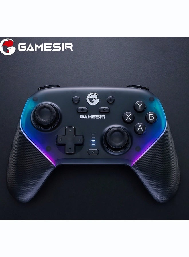 GameSir T4N PRO wireless game controller supports a stable and very fast 2.4GHz wireless connection, Bluetooth for phones, and wired connection. It features RGB lighting and a Hall effect joystick. - Image 2