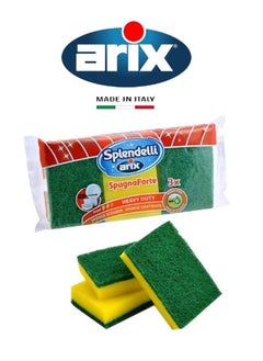 arix Arix Sponge Scourer Large 3PCS 1271 – Heavy-Duty, Odorless, Residue-Free Stain Removal with Microporous Design 