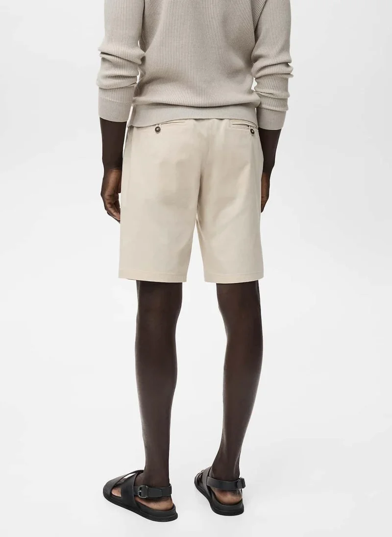 Mango Man Straight Cotton Bermuda Shorts