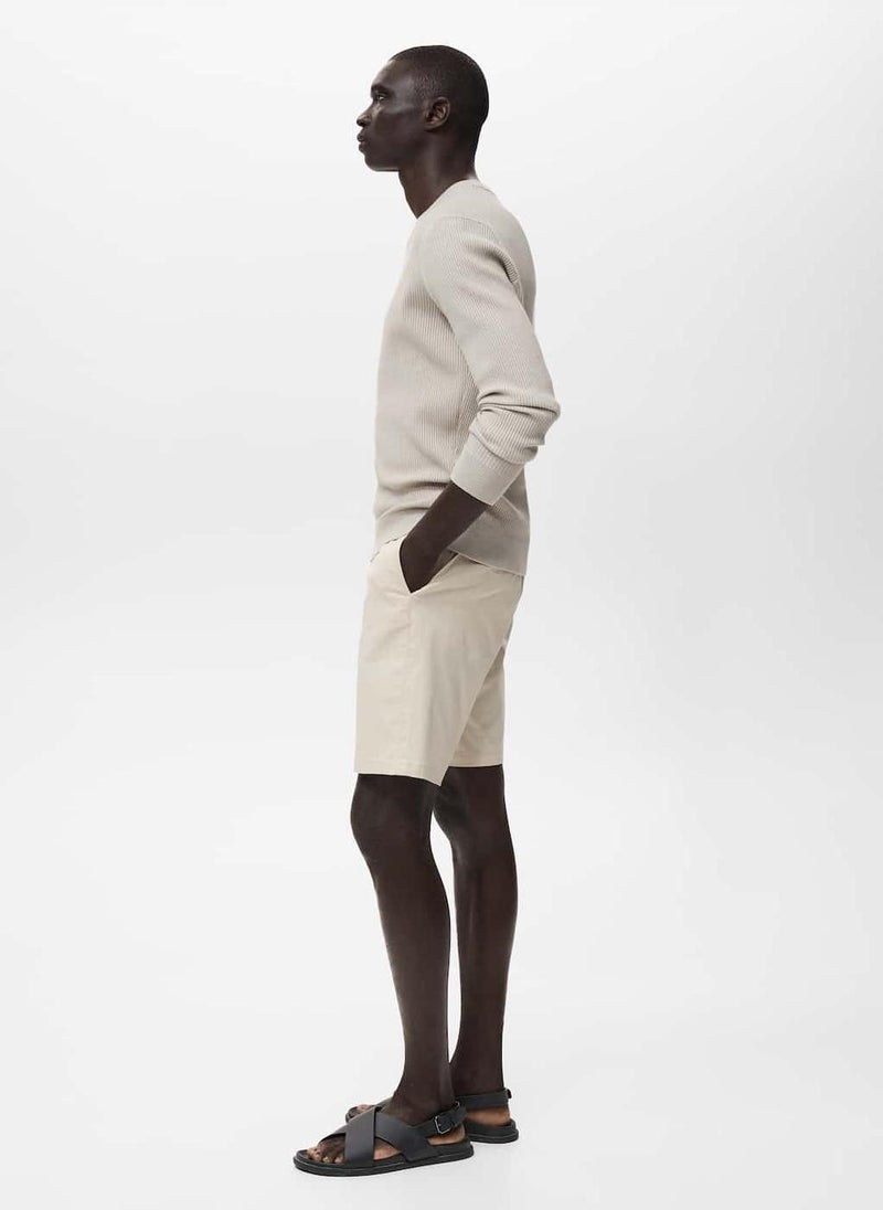 Mango Man Straight Cotton Bermuda Shorts  - Image 3