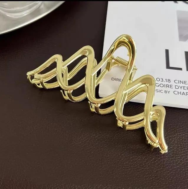 Dartler Spiral Gold Clutcher For Women | Stylish Hair Claws For Girls | Trendy Alloy Metal Clips | Premium & Fashionable Girls Hairs Clutch/Accessories | Suitable In Various Occasions | Pack Of 1 | - Image 3