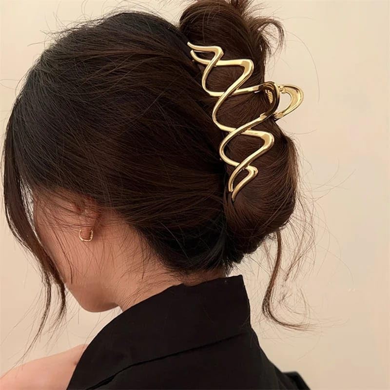 Dartler Spiral Gold Clutcher For Women | Stylish Hair Claws For Girls | Trendy Alloy Metal Clips | Premium & Fashionable Girls Hairs Clutch/Accessories | Suitable In Various Occasions | Pack Of 1 | - Image 5