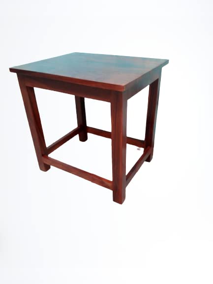 Umark Wooden Sitting Stool 18 Inch for Home | Square Sheesham Wood Table for Bedroom, Outdoor, Office & Multipurpose Use in Natural Finish - Brown - Image 4