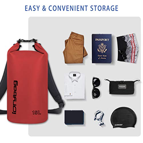 IDRYBAG Dry Bag for Kayaking Waterproof 2L/5L/10L/15L/20L, Small Dry Sack Waterproof Bag for Boating - Image 3