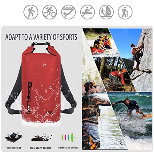 IDRYBAG Dry Bag for Kayaking Waterproof 2L/5L/10L/15L/20L, Small Dry Sack Waterproof Bag for Boating - Image 5