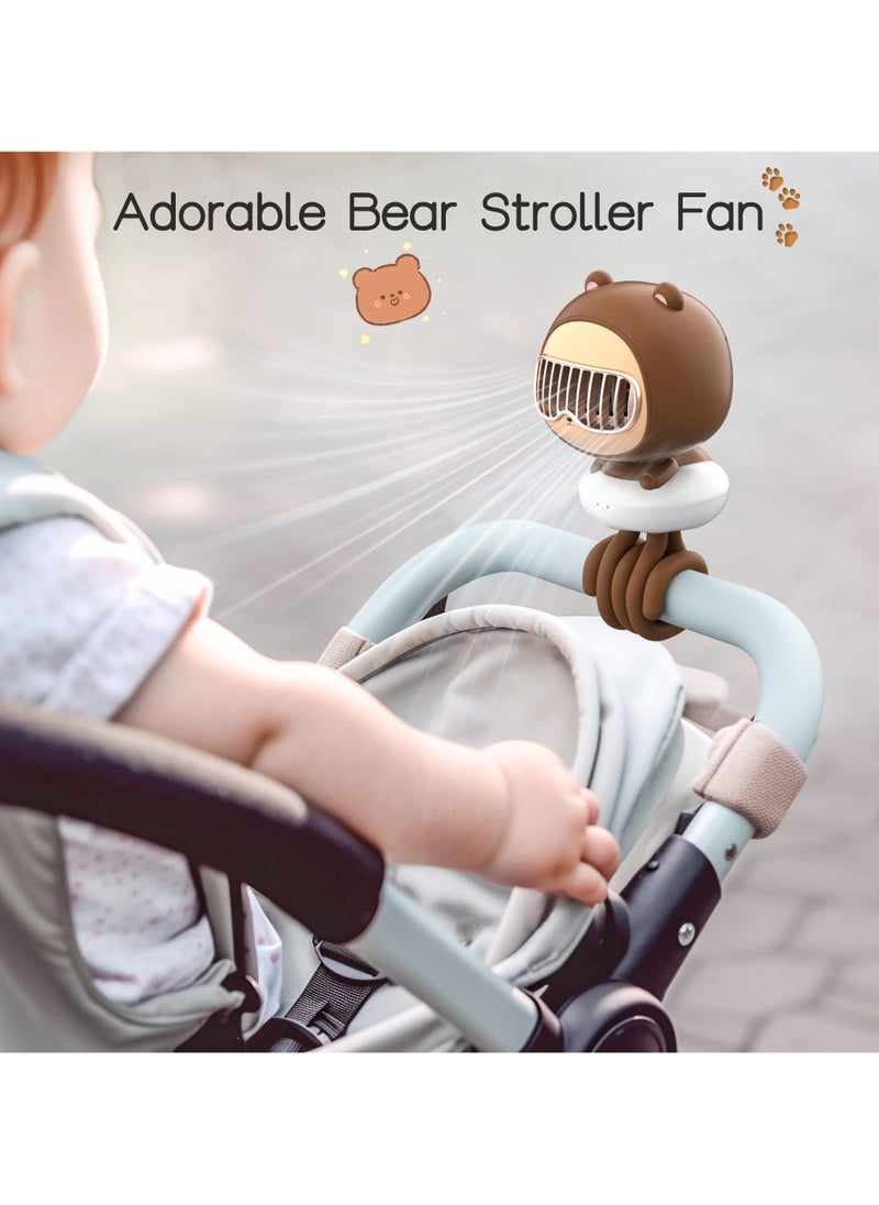 Generic - Portable Bladeless Stroller Fan for Baby, 4 Speed Clip-On Cooling Fan with Auto Oscillation, 4000mAh Rechargeable Battery and Flexible Tripod for Crib/Car Seat - Image 1