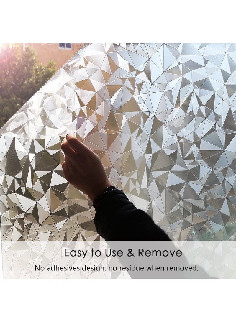 Y&D Window Film Decorative Privacy No Glue Geometric Pattern Glass Sticker For Door Home House Ofiice Heat Control Anti UV 60 x 200 cm  - Image 2