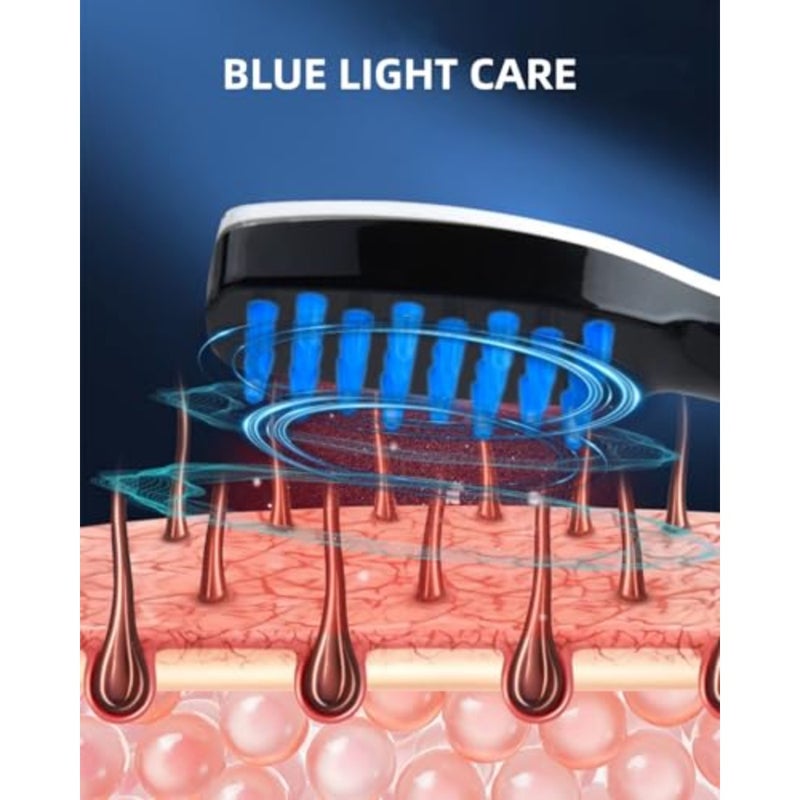 Red Light Scalp Massager, Red and Blue Light Hair Brush, Electric Scalp Comb Devices for Hair Massager Scalp, Portable Electric Scalp Massager Brush for Women and Men - Image 4
