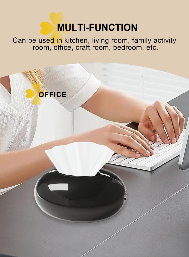 HomarKet Tissue Box Holder High-end Creative Tissue Box, Stylish Desktop Napkin Box Suitable for Placement on The Coffee Table in The Living Room, Table Decoration, Enhance Home Style, Black. - Image 3