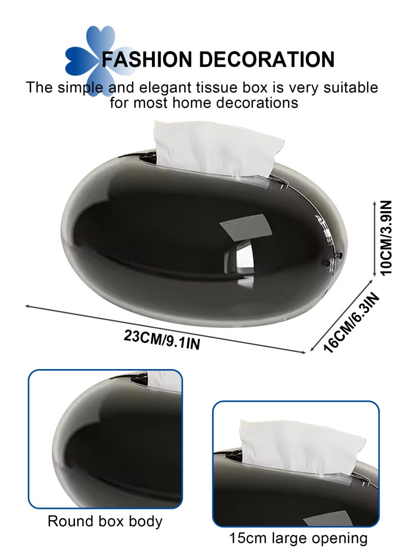 HomarKet Tissue Box Holder High-end Creative Tissue Box, Stylish Desktop Napkin Box Suitable for Placement on The Coffee Table in The Living Room, Table Decoration, Enhance Home Style, Black. - Image 2