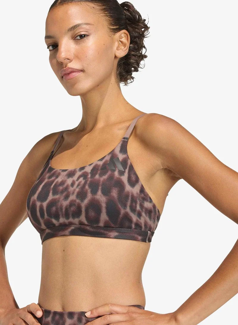 Adidas Optime Essentials Workout Leopard Light Support Bra