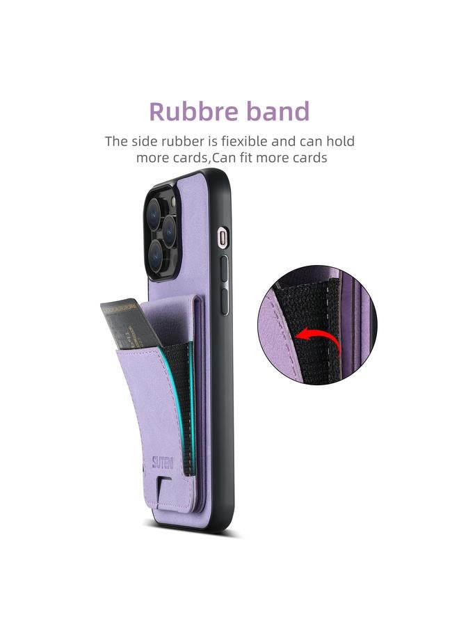 Suteni Case For iPhone 16 Pro Max H03 Litchi Leather Card Bag Stand Back Phone Case - Image 4