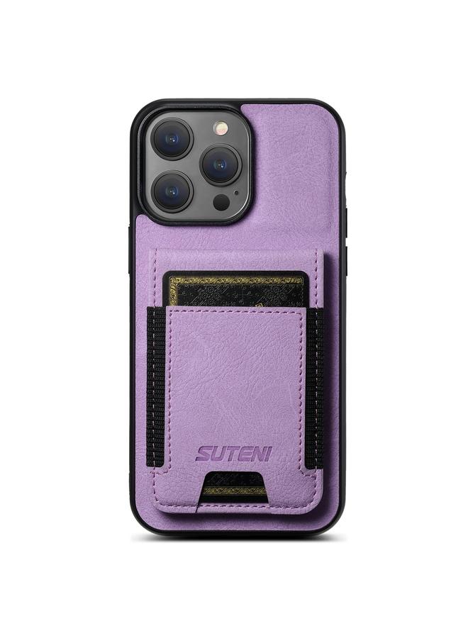 Suteni Case For iPhone 16 Pro Max H03 Litchi Leather Card Bag Stand Back Phone Case - Image 1