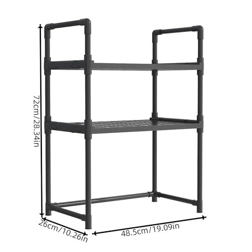 Delavala 3 Tier Countertop Organizer Bathroom Shelf | Space Saving Kitchen Storage Standing Rack | for Cosmetics, Stationary and Jars Organization Oven Stand| Compact & Convenient (3 Step, Black) - Image 5